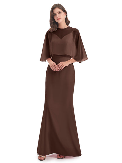Tara Trumpet Spaghetti Straps Chiffon Long Bridesmaid Dresses