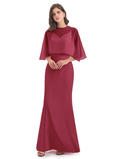 Tara Trumpet Spaghetti Straps Chiffon Long Bridesmaid Dresses