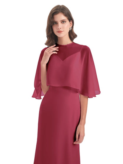 Tara Trumpet Spaghetti Straps Chiffon Long Bridesmaid Dresses
