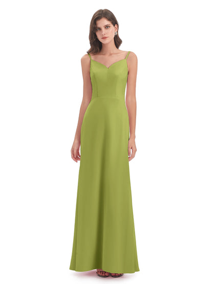 Tara Trumpet Spaghetti Straps Chiffon Long Bridesmaid Dresses