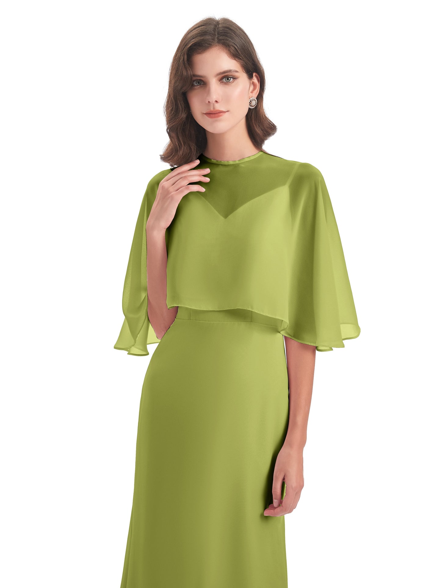 Tara Trumpet Spaghetti Straps Chiffon Long Bridesmaid Dresses