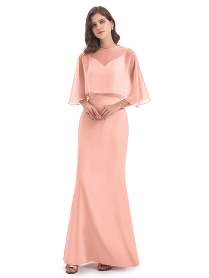 Tara Trumpet Spaghetti Straps Chiffon Long Bridesmaid Dresses