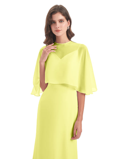 Tara Trumpet Spaghetti Straps Chiffon Long Bridesmaid Dresses