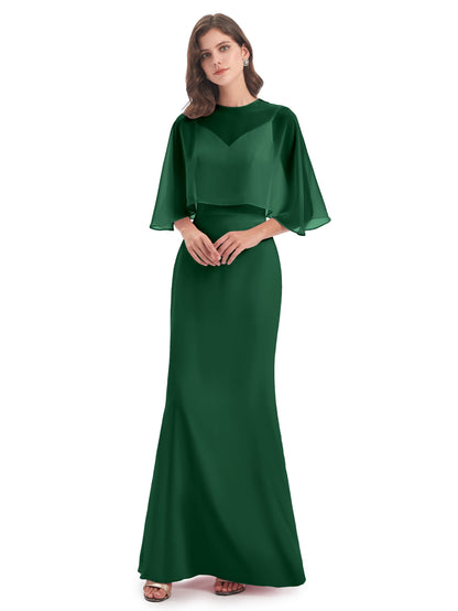 Tara Trumpet Spaghetti Straps Chiffon Long Bridesmaid Dresses