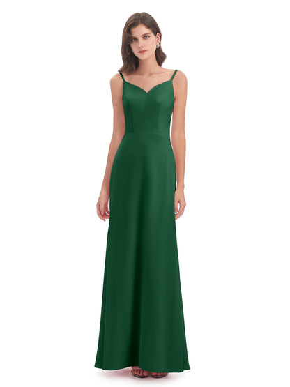 Tara Trumpet Spaghetti Straps Chiffon Long Bridesmaid Dresses