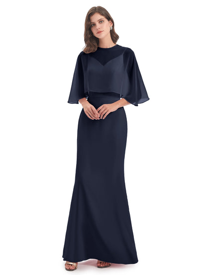 Tara Trumpet Spaghetti Straps Chiffon Long Bridesmaid Dresses