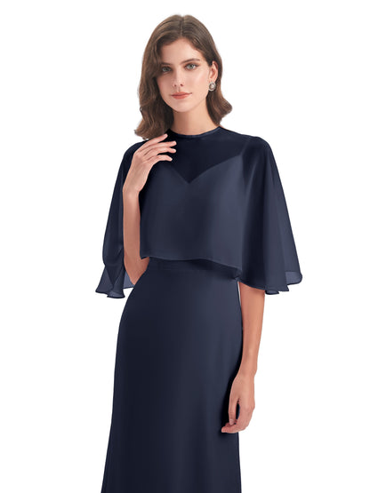 Tara Trumpet Spaghetti Straps Chiffon Long Bridesmaid Dresses