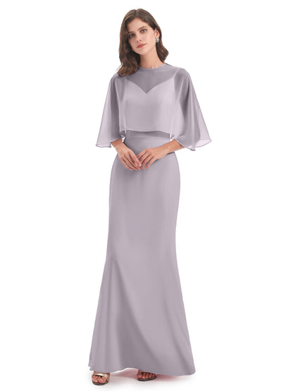 Tara Trumpet Spaghetti Straps Chiffon Long Bridesmaid Dresses