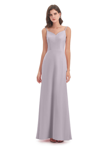 Tara Trumpet Spaghetti Straps Chiffon Long Bridesmaid Dresses