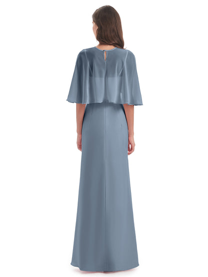 Tara Trumpet Spaghetti Straps Chiffon Long Bridesmaid Dresses