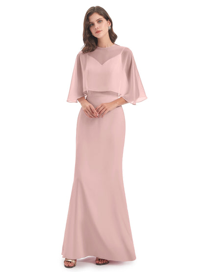 Tara Trumpet Spaghetti Straps Chiffon Long Bridesmaid Dresses