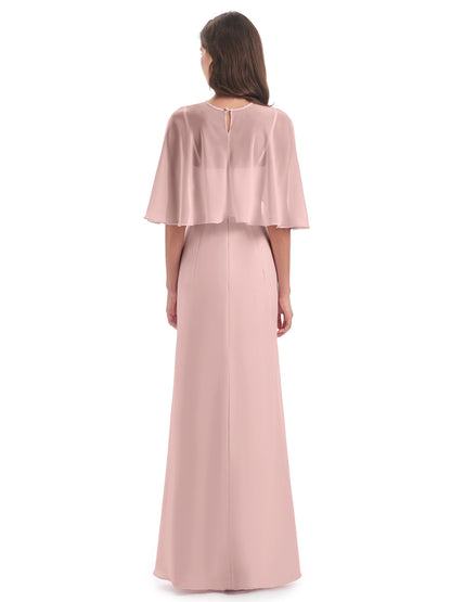 Tara Trumpet Spaghetti Straps Chiffon Long Bridesmaid Dresses