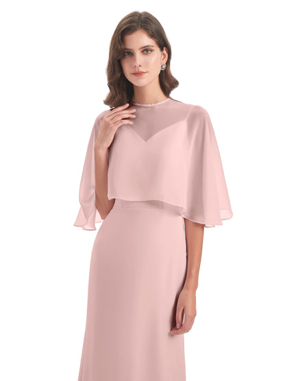 Tara Trumpet Spaghetti Straps Chiffon Long Bridesmaid Dresses