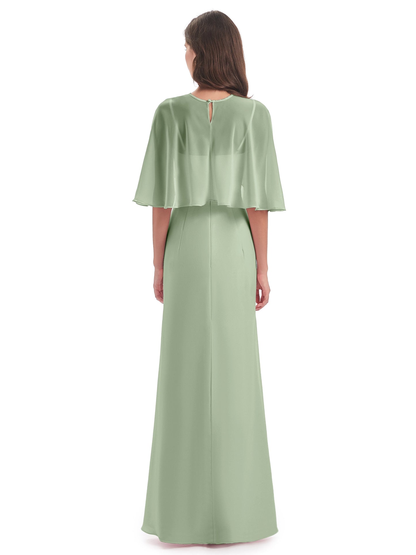 Tara Trumpet Spaghetti Straps Chiffon Long Bridesmaid Dresses