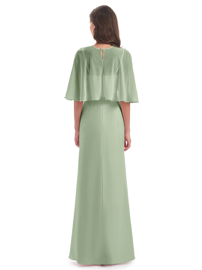 Tara Trumpet Spaghetti Straps Chiffon Long Bridesmaid Dresses