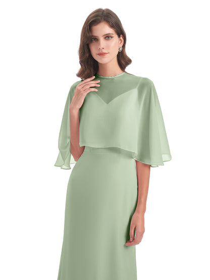 Tara Trumpet Spaghetti Straps Chiffon Long Bridesmaid Dresses