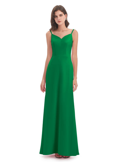 Tara Trumpet Spaghetti Straps Chiffon Long Bridesmaid Dresses