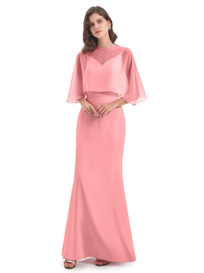 Tara Trumpet Spaghetti Straps Chiffon Long Bridesmaid Dresses