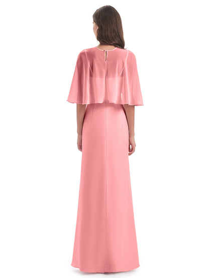Tara Trumpet Spaghetti Straps Chiffon Long Bridesmaid Dresses