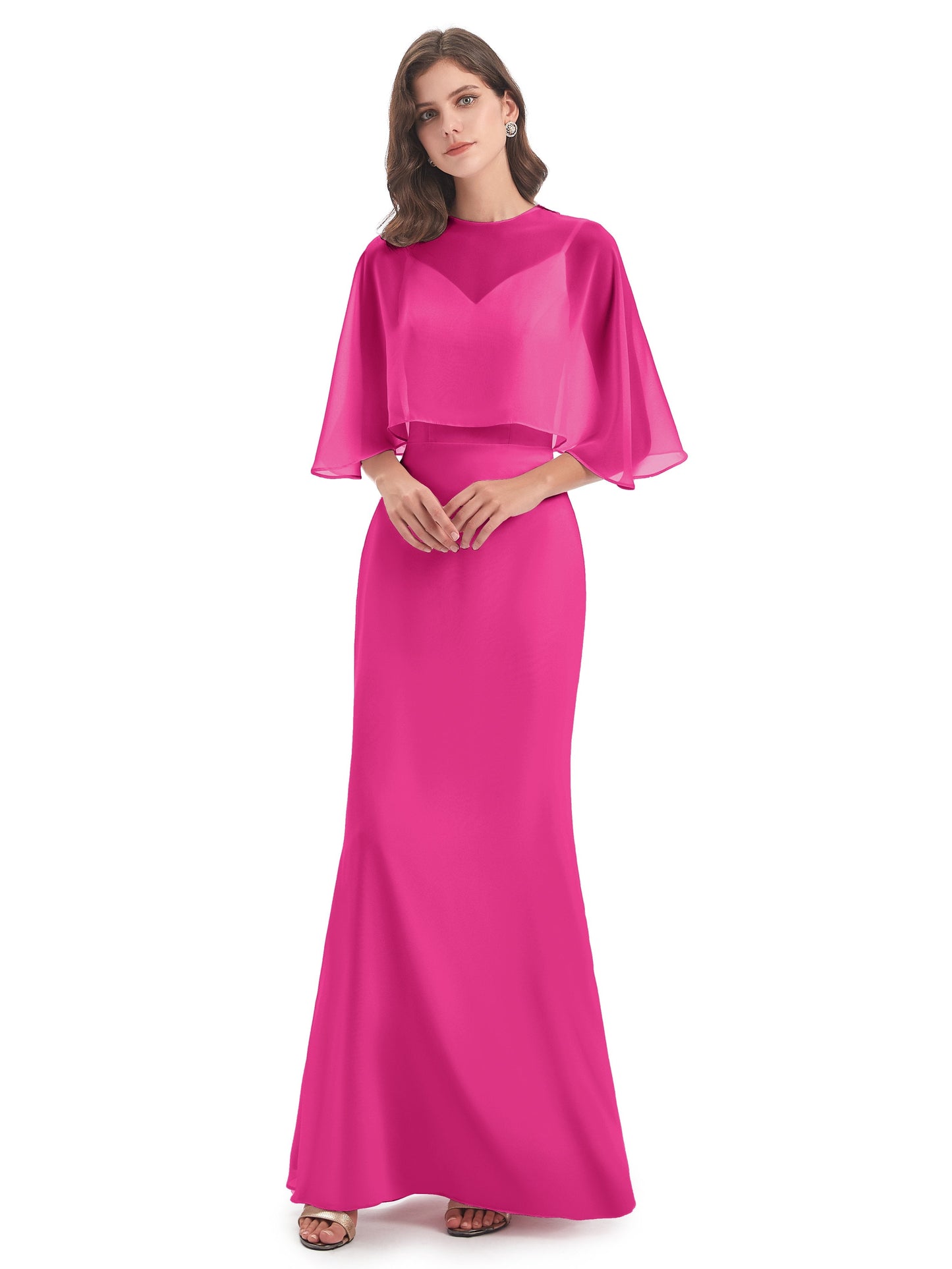 Tara Trumpet Spaghetti Straps Chiffon Long Bridesmaid Dresses