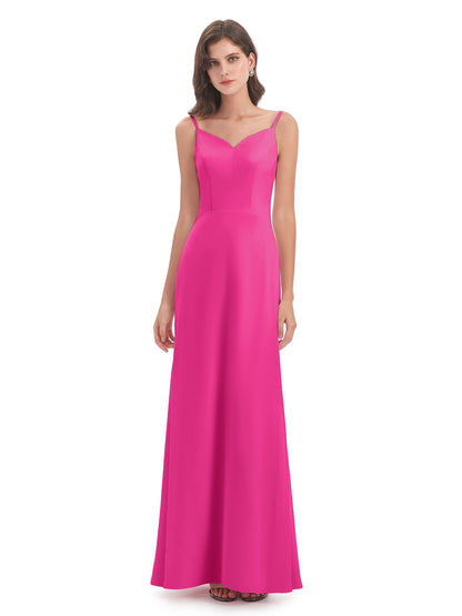 Tara Trumpet Spaghetti Straps Chiffon Long Bridesmaid Dresses
