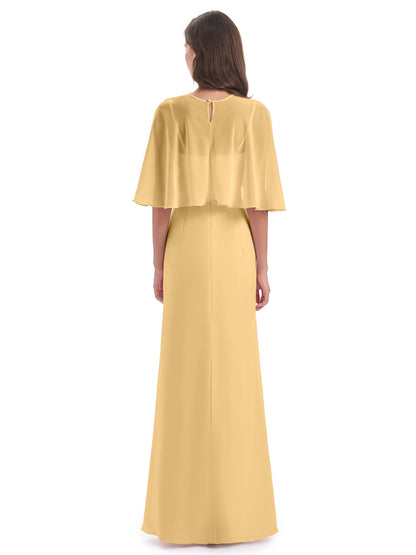 Tara Trumpet Spaghetti Straps Chiffon Long Bridesmaid Dresses