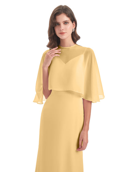 Tara Trumpet Spaghetti Straps Chiffon Long Bridesmaid Dresses