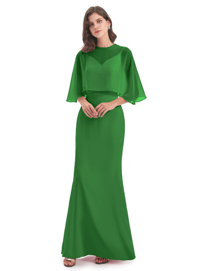Tara Trumpet Spaghetti Straps Chiffon Long Bridesmaid Dresses