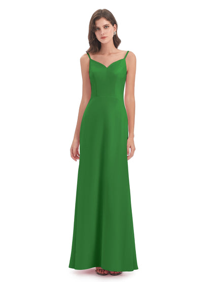 Tara Trumpet Spaghetti Straps Chiffon Long Bridesmaid Dresses