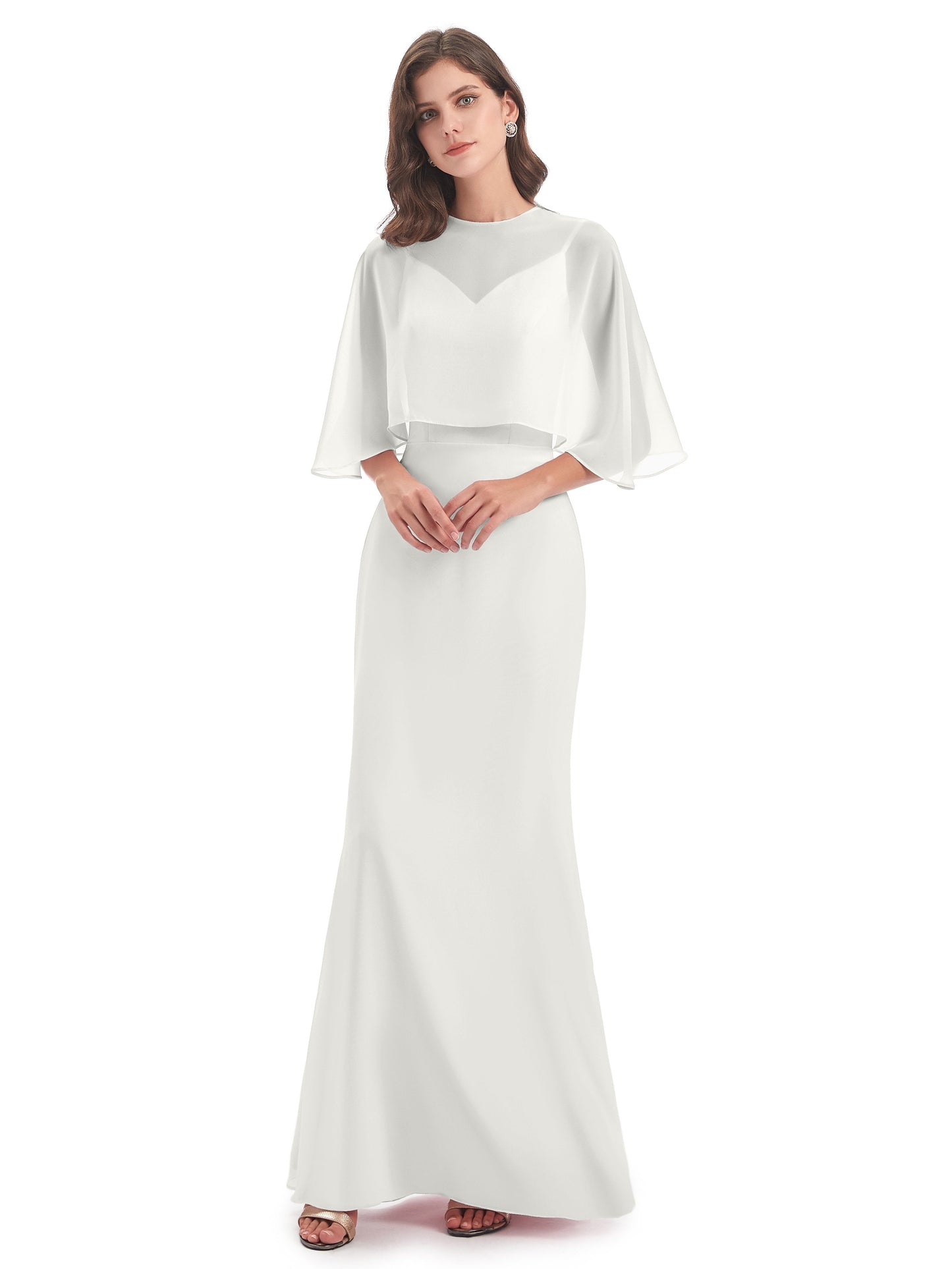 Tara Trumpet Spaghetti Straps Chiffon Long Bridesmaid Dresses