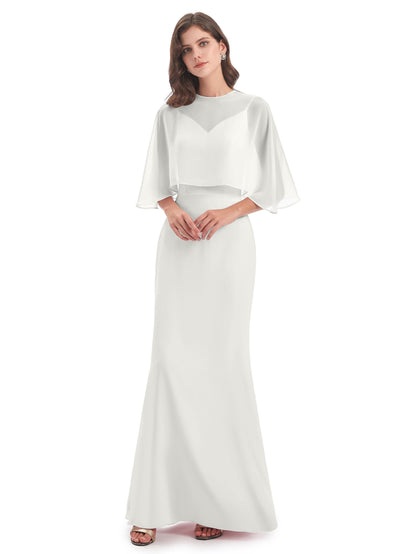 Tara Trumpet Spaghetti Straps Chiffon Long Bridesmaid Dresses