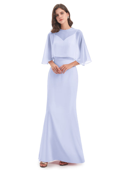 Tara Trumpet Spaghetti Straps Chiffon Long Bridesmaid Dresses