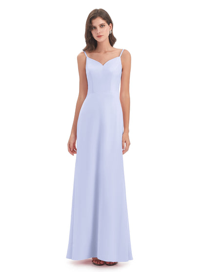 Tara Trumpet Spaghetti Straps Chiffon Long Bridesmaid Dresses