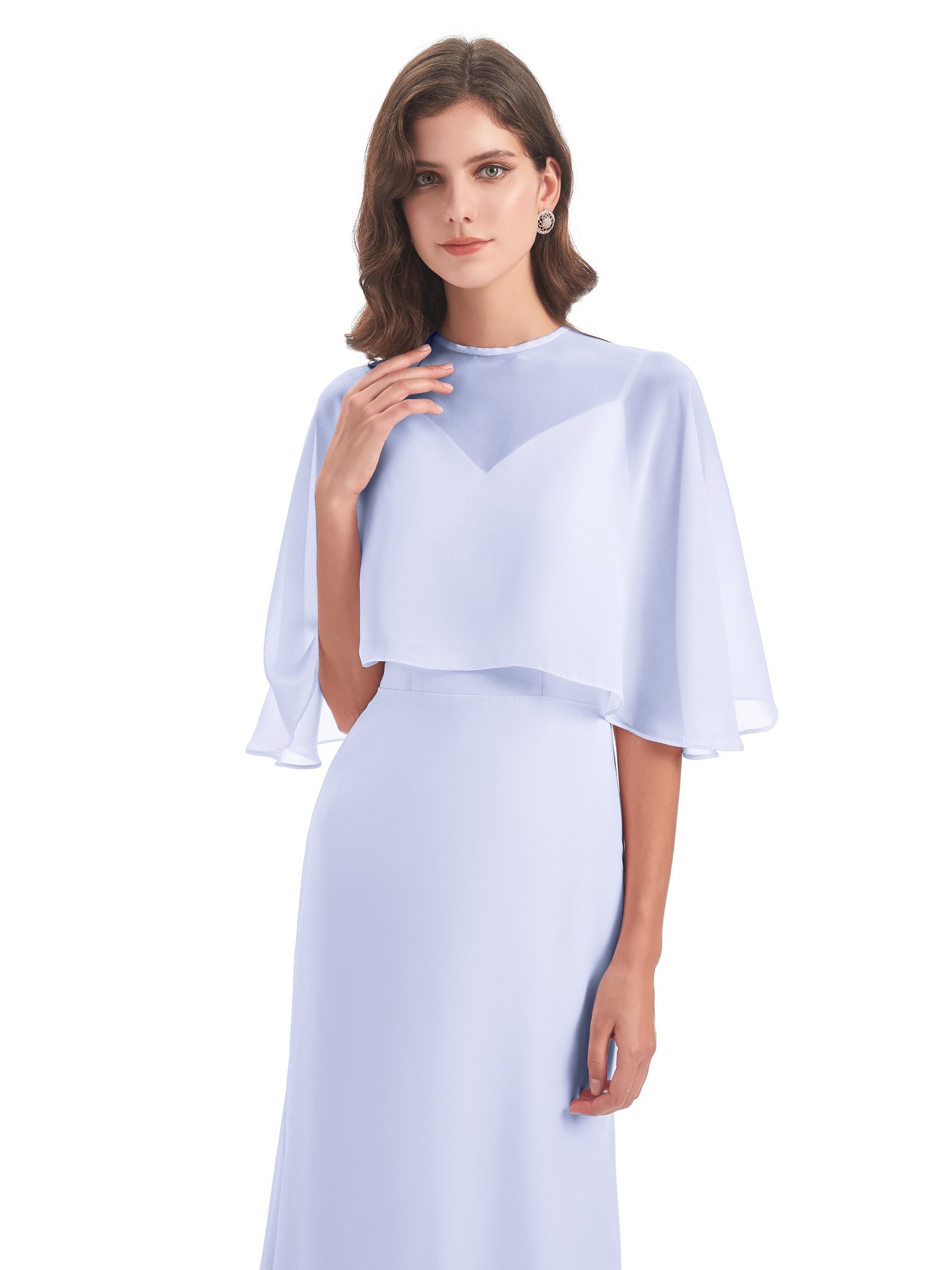 Tara Trumpet Spaghetti Straps Chiffon Long Bridesmaid Dresses