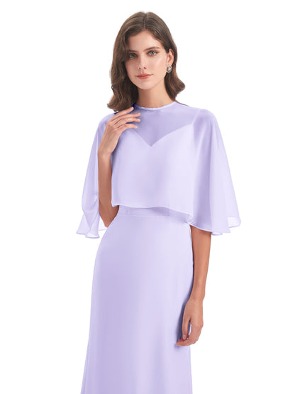 Tara Trumpet Spaghetti Straps Chiffon Long Bridesmaid Dresses