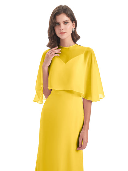 Tara Trumpet Spaghetti Straps Chiffon Long Bridesmaid Dresses
