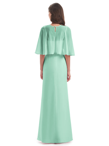 Tara Trumpet Spaghetti Straps Chiffon Long Bridesmaid Dresses