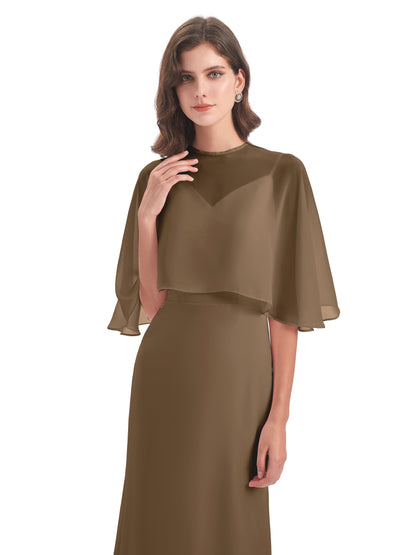 Tara Trumpet Spaghetti Straps Chiffon Long Bridesmaid Dresses