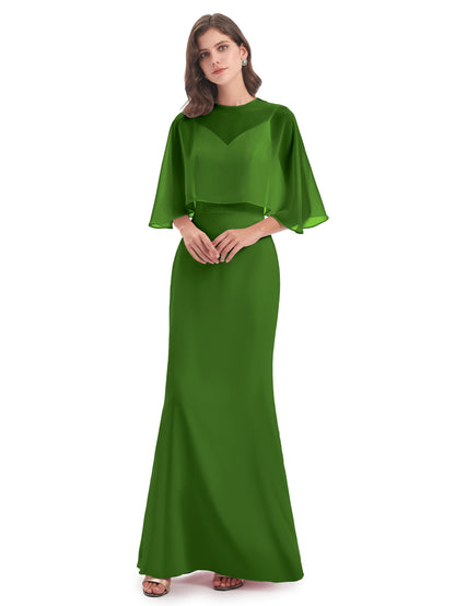 Tara Trumpet Spaghetti Straps Chiffon Long Bridesmaid Dresses