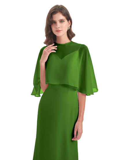 Tara Trumpet Spaghetti Straps Chiffon Long Bridesmaid Dresses