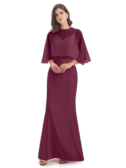 Tara Trumpet Spaghetti Straps Chiffon Long Bridesmaid Dresses