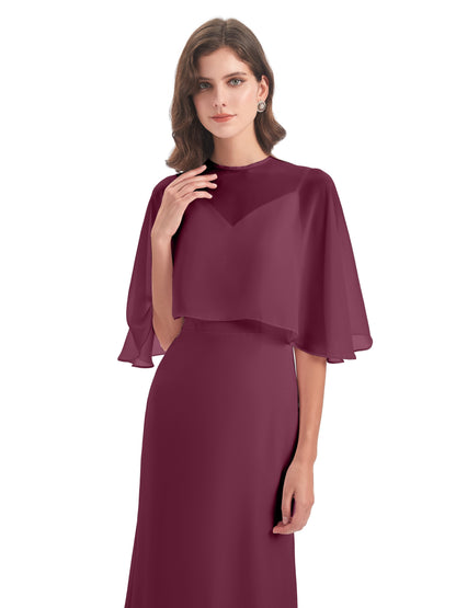 Tara Trumpet Spaghetti Straps Chiffon Long Bridesmaid Dresses