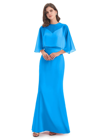 Tara Trumpet Spaghetti Straps Chiffon Long Bridesmaid Dresses