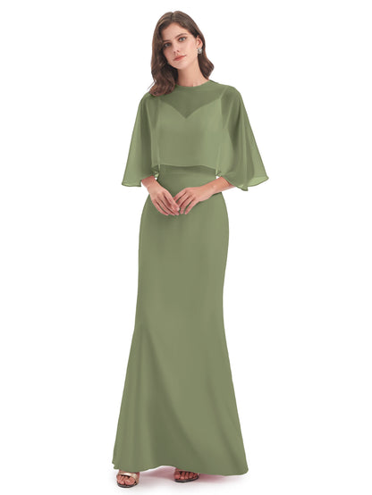 Tara Trumpet Spaghetti Straps Chiffon Long Bridesmaid Dresses