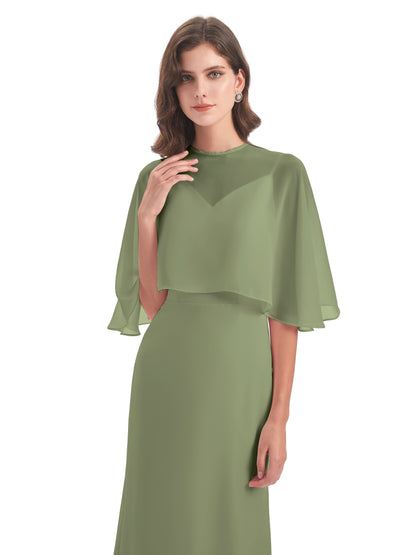 Tara Trumpet Spaghetti Straps Chiffon Long Bridesmaid Dresses