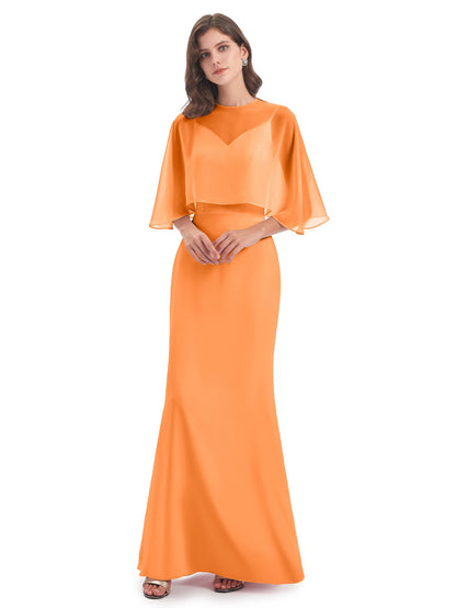 Tara Trumpet Spaghetti Straps Chiffon Long Bridesmaid Dresses