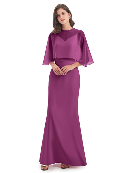 Tara Trumpet Spaghetti Straps Chiffon Long Bridesmaid Dresses