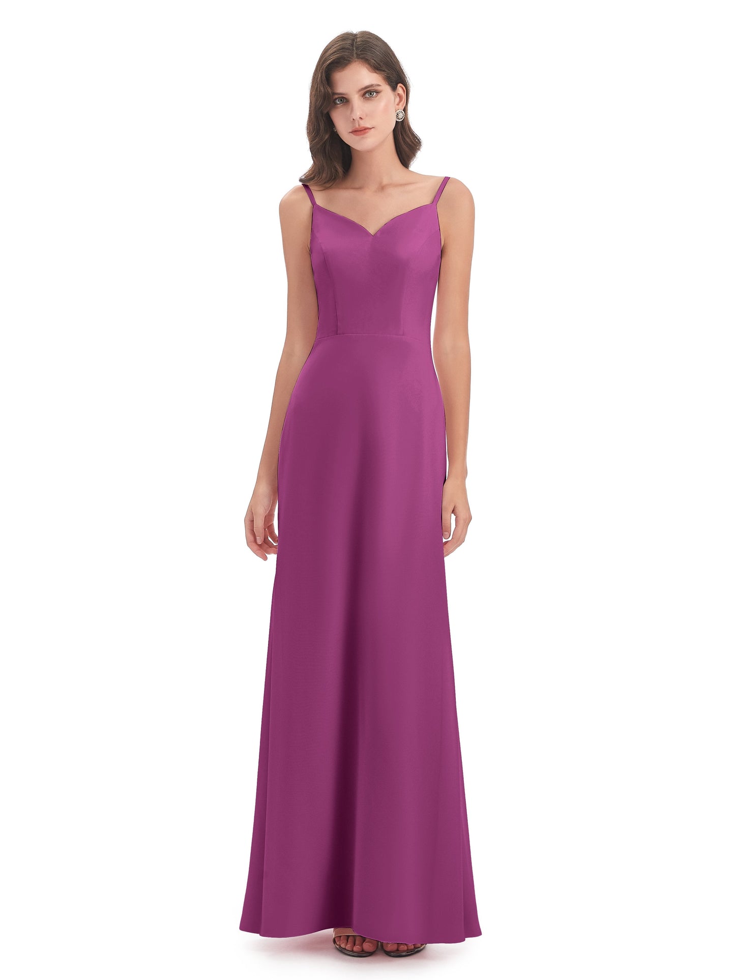 Tara Trumpet Spaghetti Straps Chiffon Long Bridesmaid Dresses