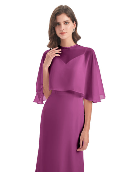 Tara Trumpet Spaghetti Straps Chiffon Long Bridesmaid Dresses
