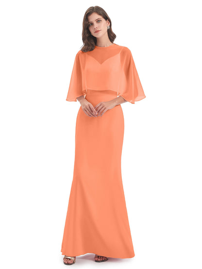 Tara Trumpet Spaghetti Straps Chiffon Long Bridesmaid Dresses
